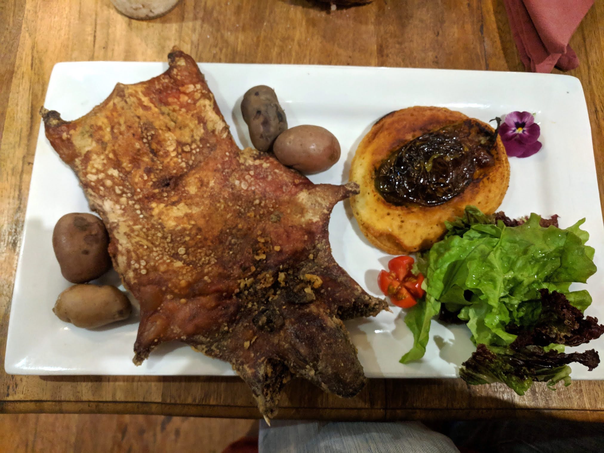 Guinea pig dinner in Peru